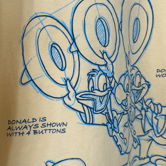 Disney Parks Ink & Paint Collection The Three Caballeros Ringer Tee Yellow Blue - Picture 8 of 10